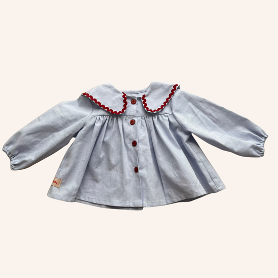 Blusa cuello bebe azul PICNIC