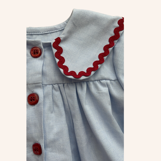 Blusa cuello bebe azul PICNIC