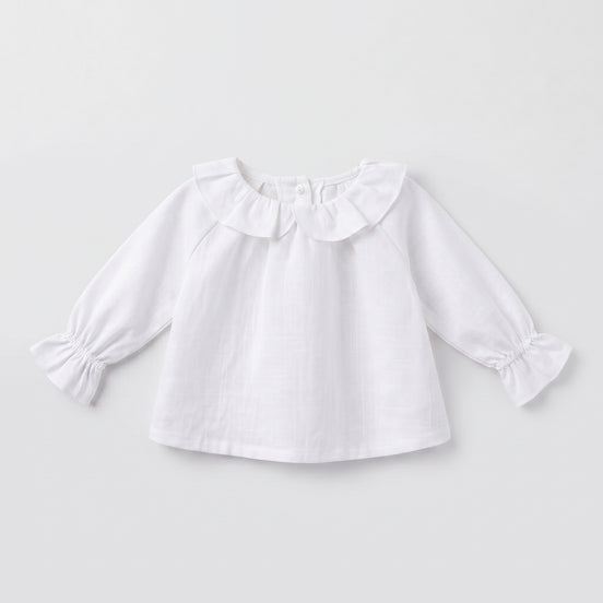 Blusa bebé blanca volante