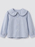 Blusa petalos rayas azules