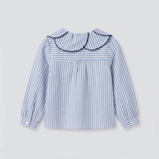Blusa petalos rayas azules