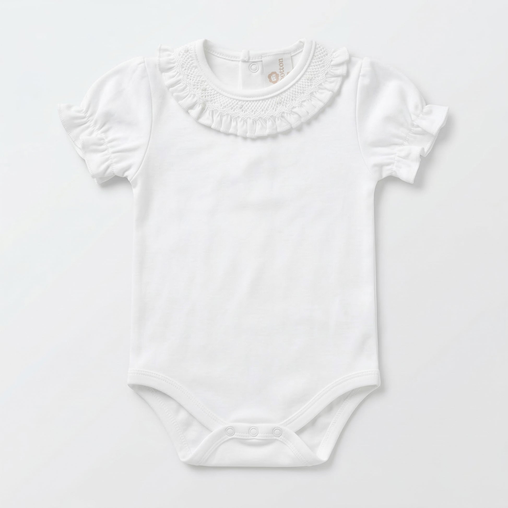Body smock blanco manga corta