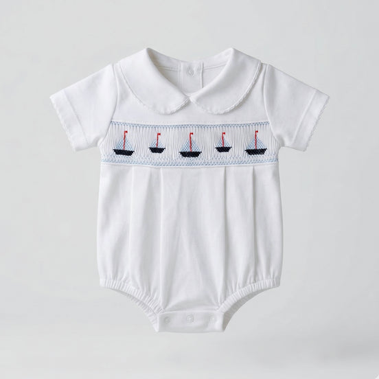 Pijama bombacho barcos blanco