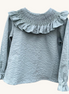 Blusa cuello nido verde agua