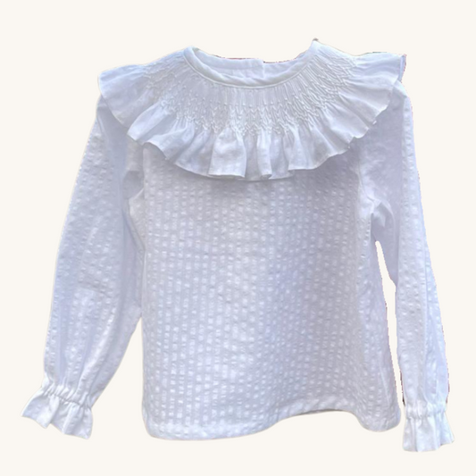 Blusa cuello nido blanca