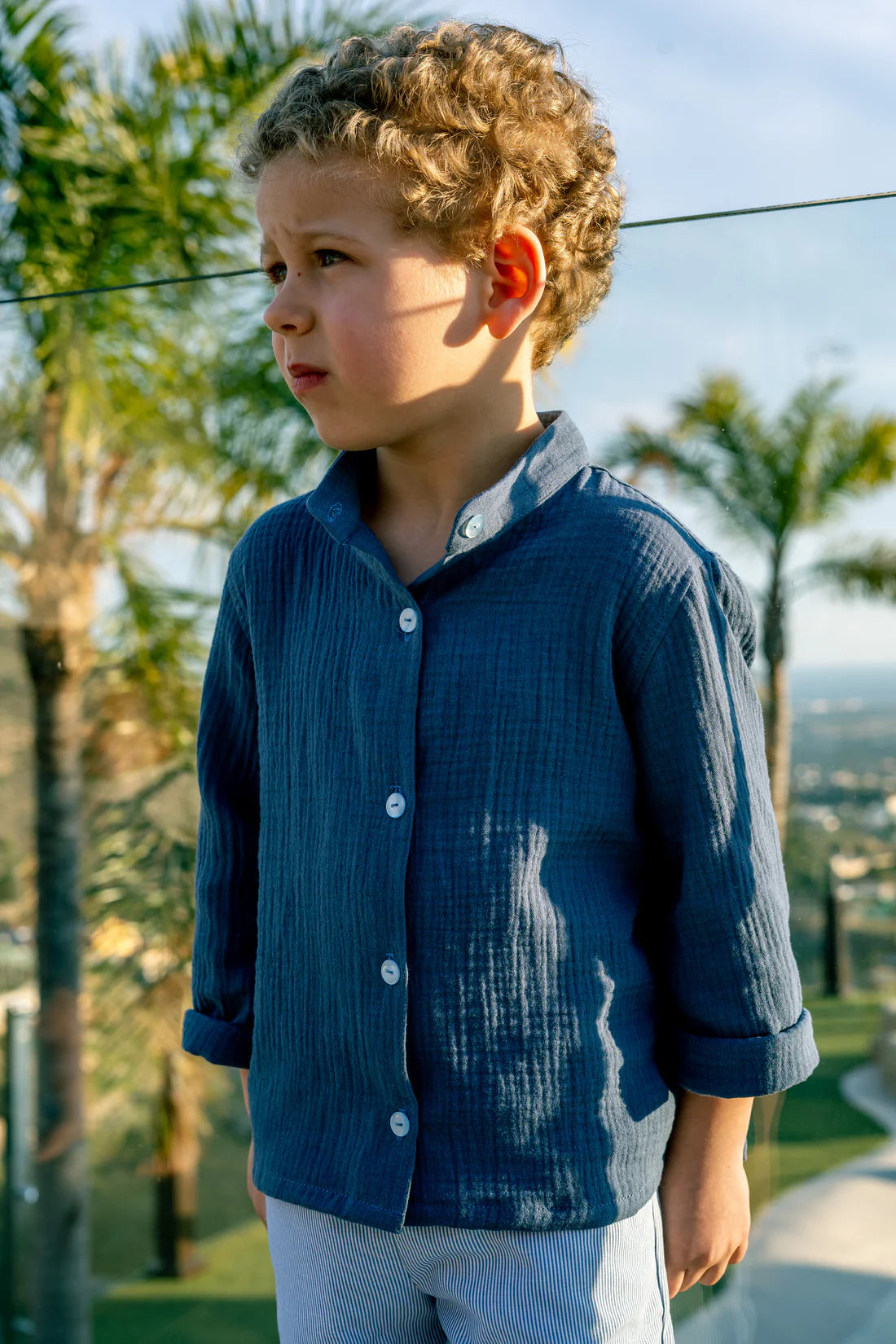 Camisa niño azul