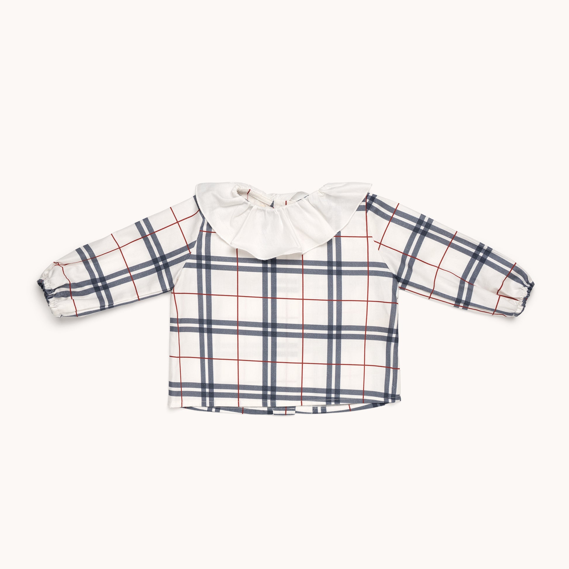Blusa bebé volanes oxford cuadros