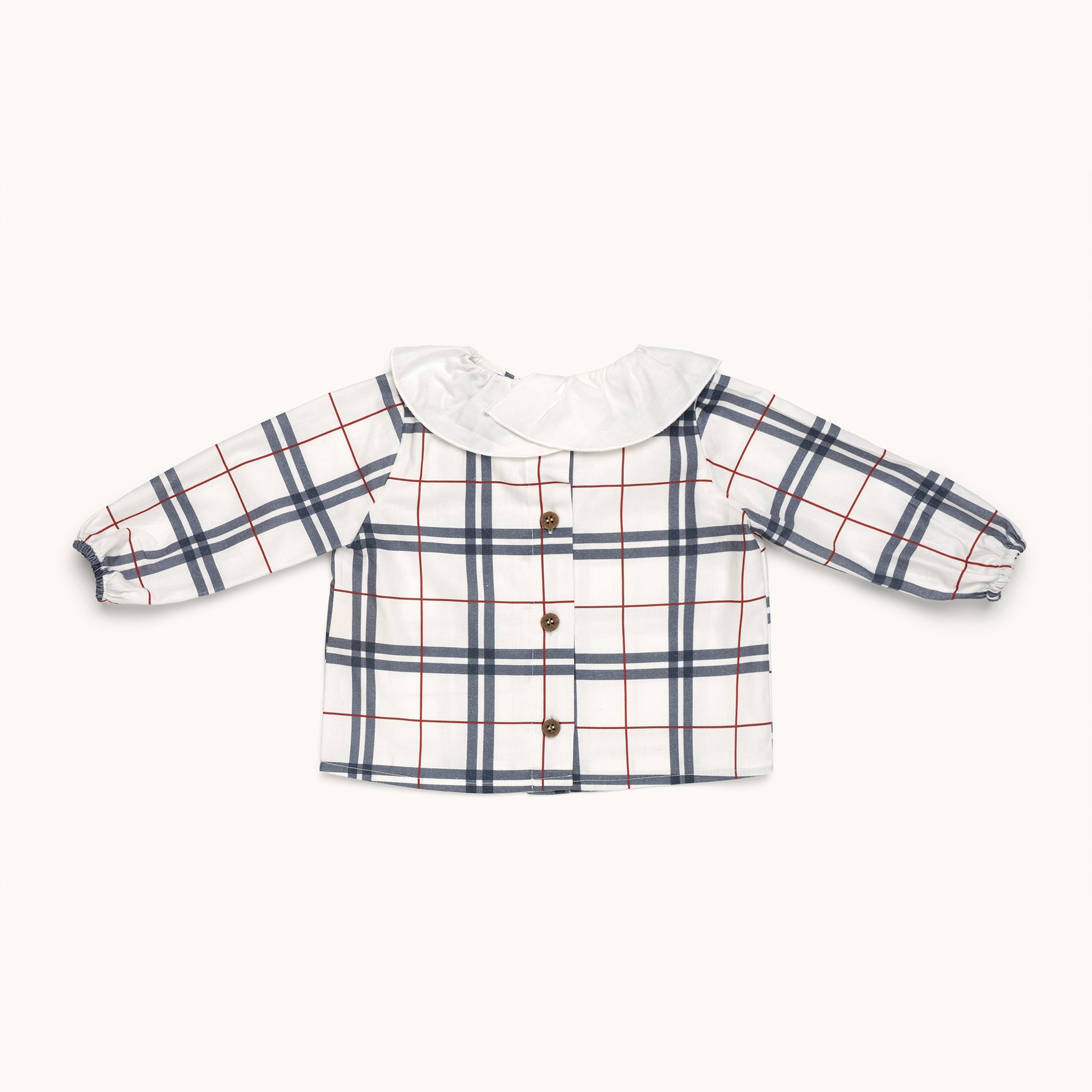 Blusa bebé volanes oxford cuadros