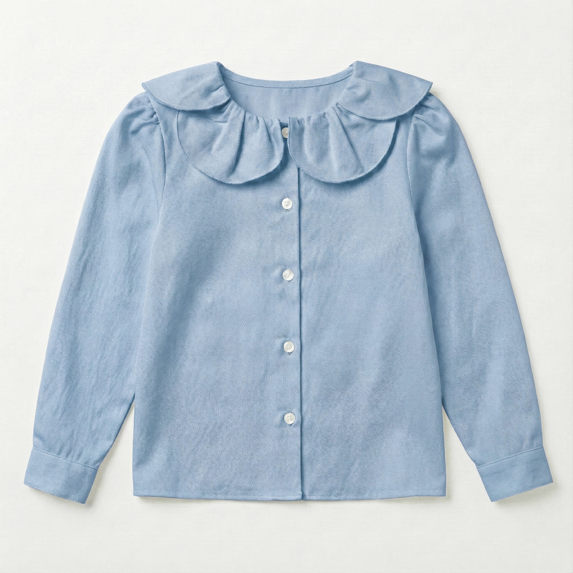 Blusa cuello flor azul