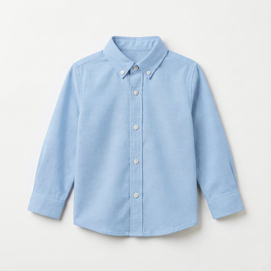 Camisa cuello oxford azul