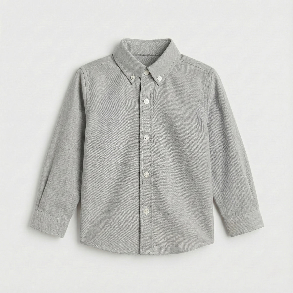 Camisa cuello oxford gris