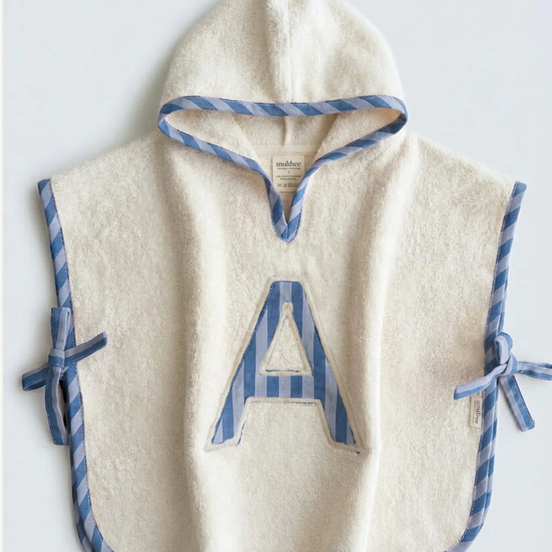 Poncho toalla Personalizado| Marea | Rayas Azul