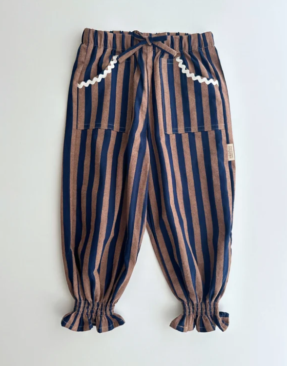 Pantalón bombacho Castaño - rayas
