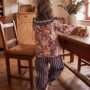 Pantalón bombacho Castaño - rayas