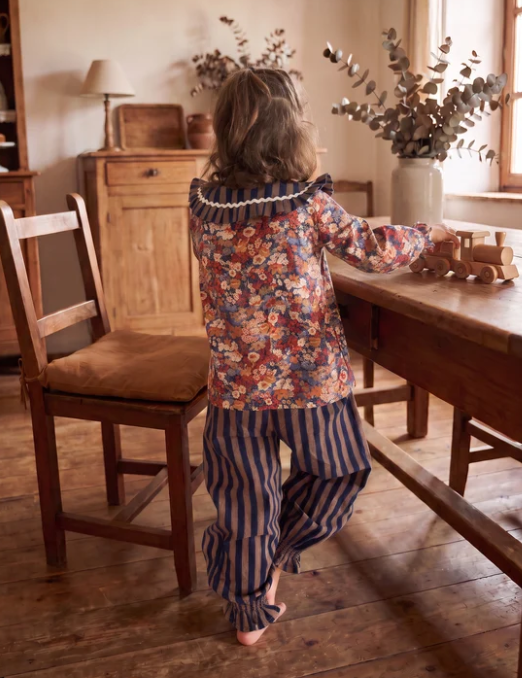 Pantalón bombacho Castaño - rayas
