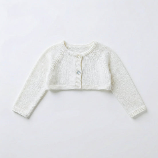 Chaqueta perlé corta blanca