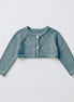 Chaqueta perlé corta azul piedra