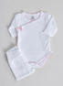 Conjunto body + polaina rosa bebé