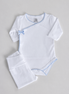 Conjunto body + polaina azul bebé