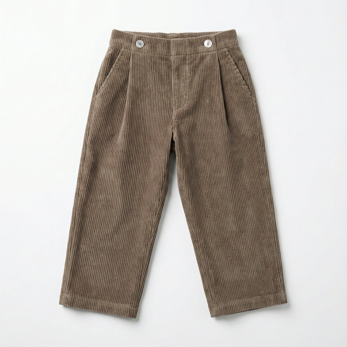 Conjunto pantalón pinzas + sobrecamisa pana topo