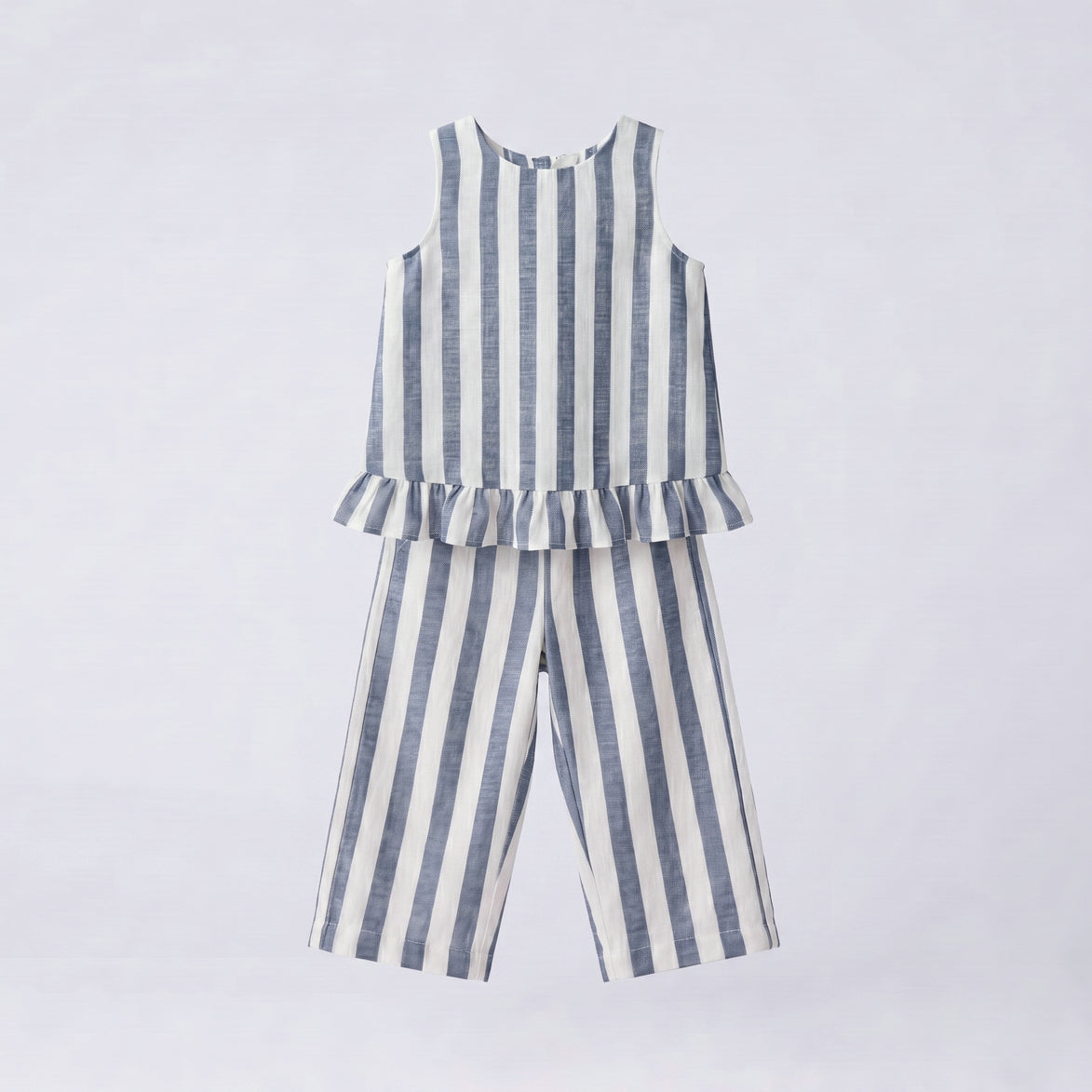 Conjunto Rayas azul denim