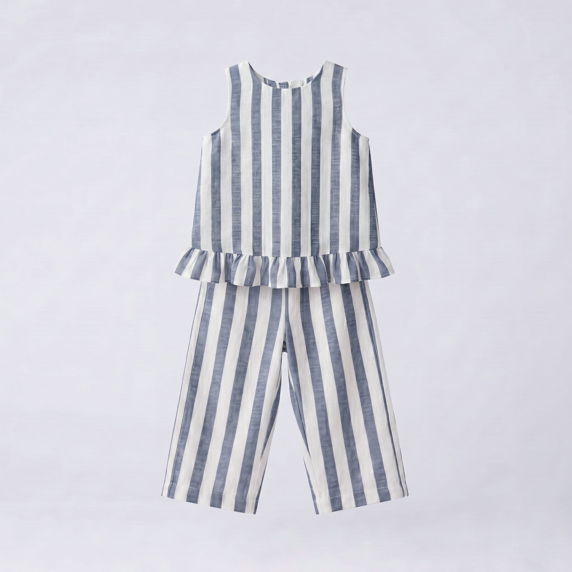Conjunto Rayas azul denim