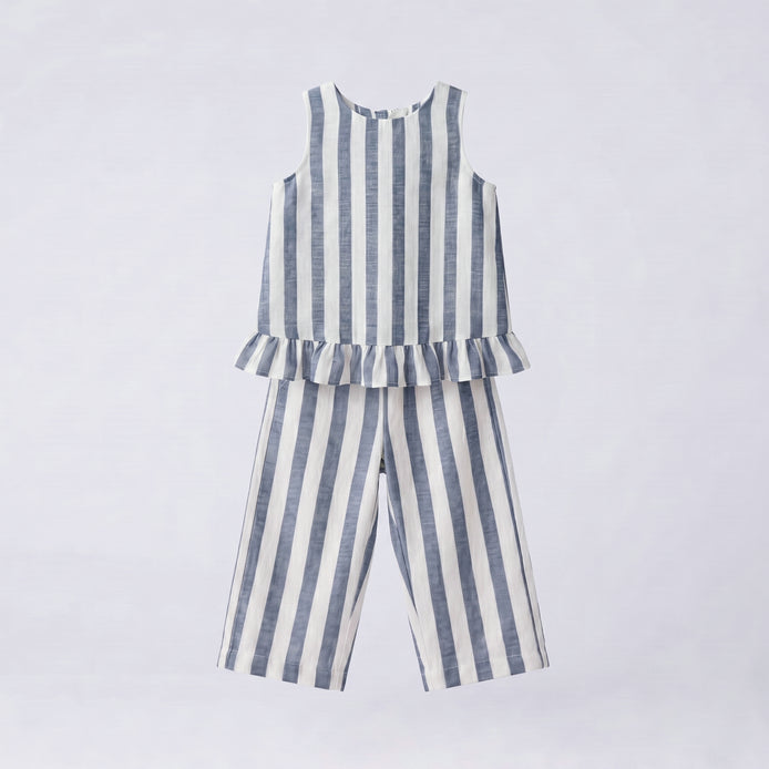 Conjunto Rayas azul denim