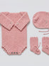 Conjunto Bordado Rosa bebé