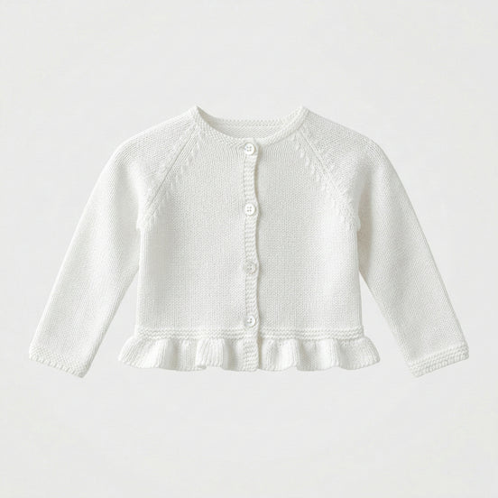 Conjunto perlé volantes blanco