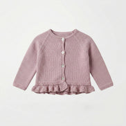 Conjunto perlé volantes rosa
