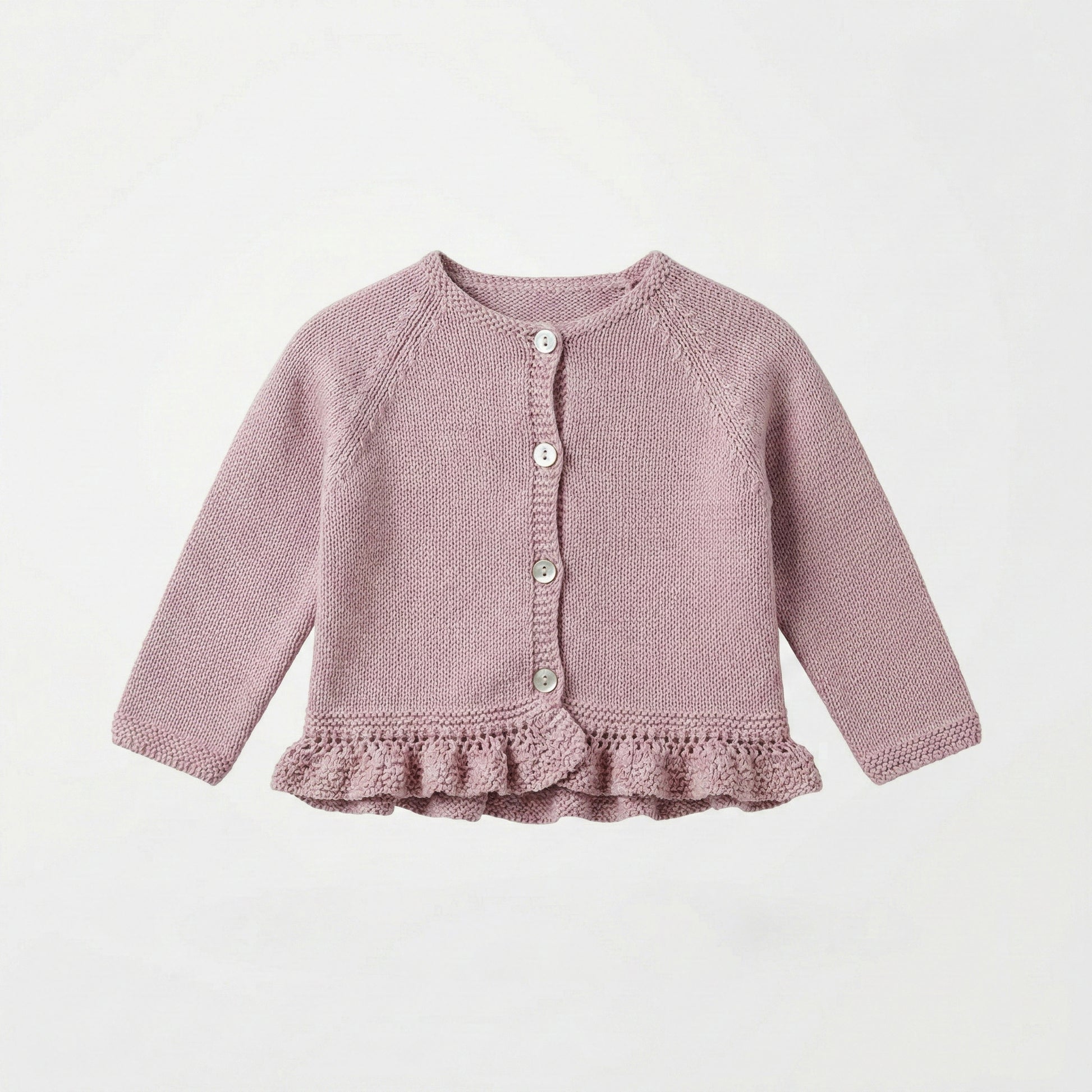 Conjunto perlé volantes rosa