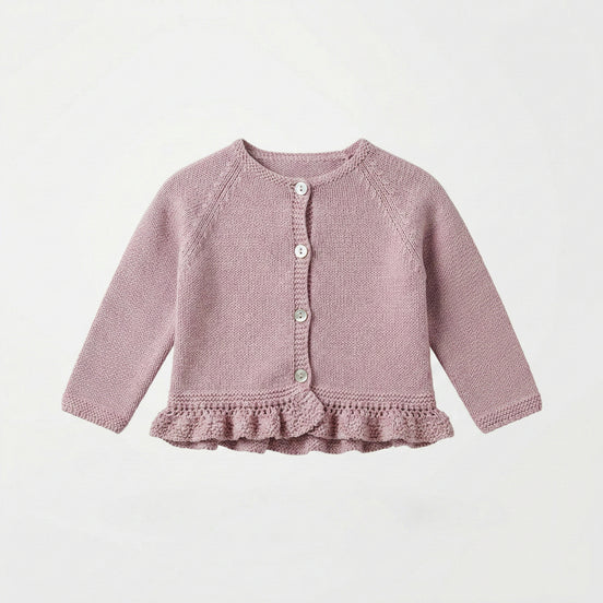 Conjunto perlé volantes rosa