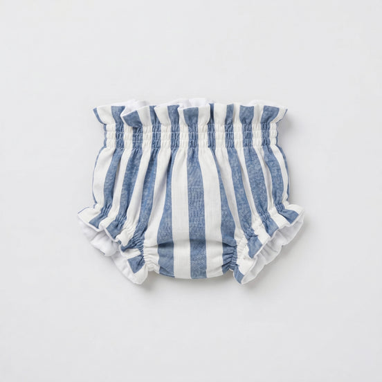 Cubrepañal Rayas azul denim