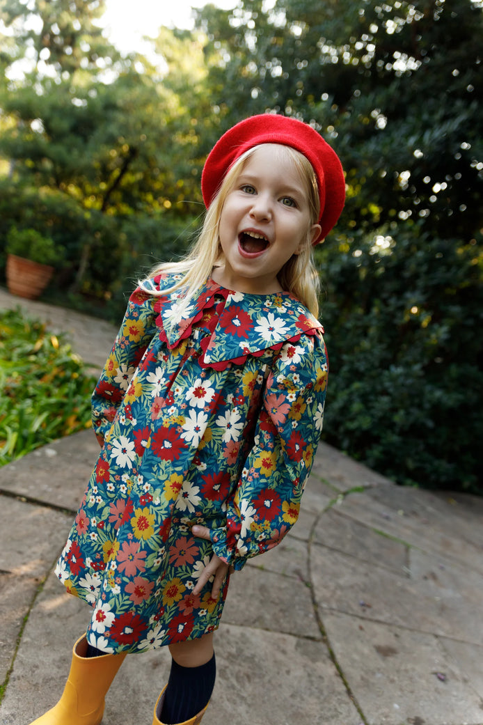 Vestido picos flores