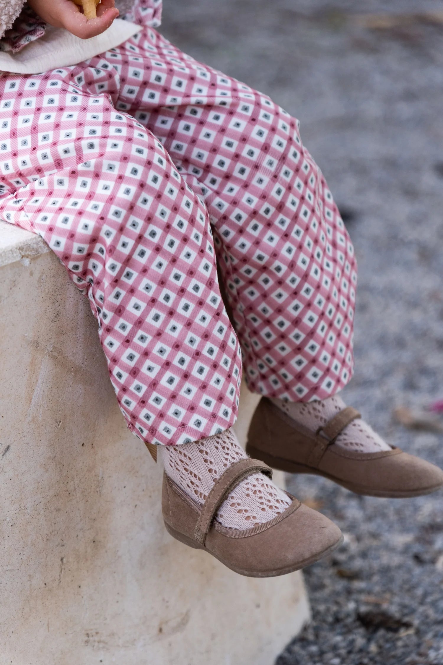 Pantalón largo cuadros rosa