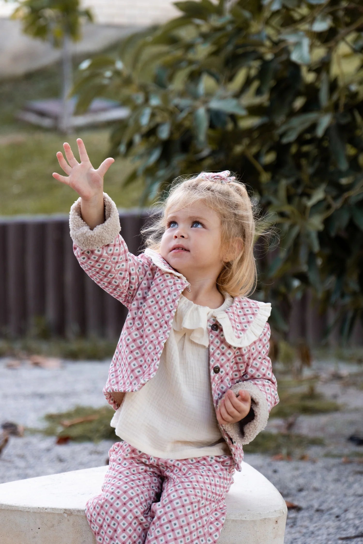 Pantalón largo cuadros rosa