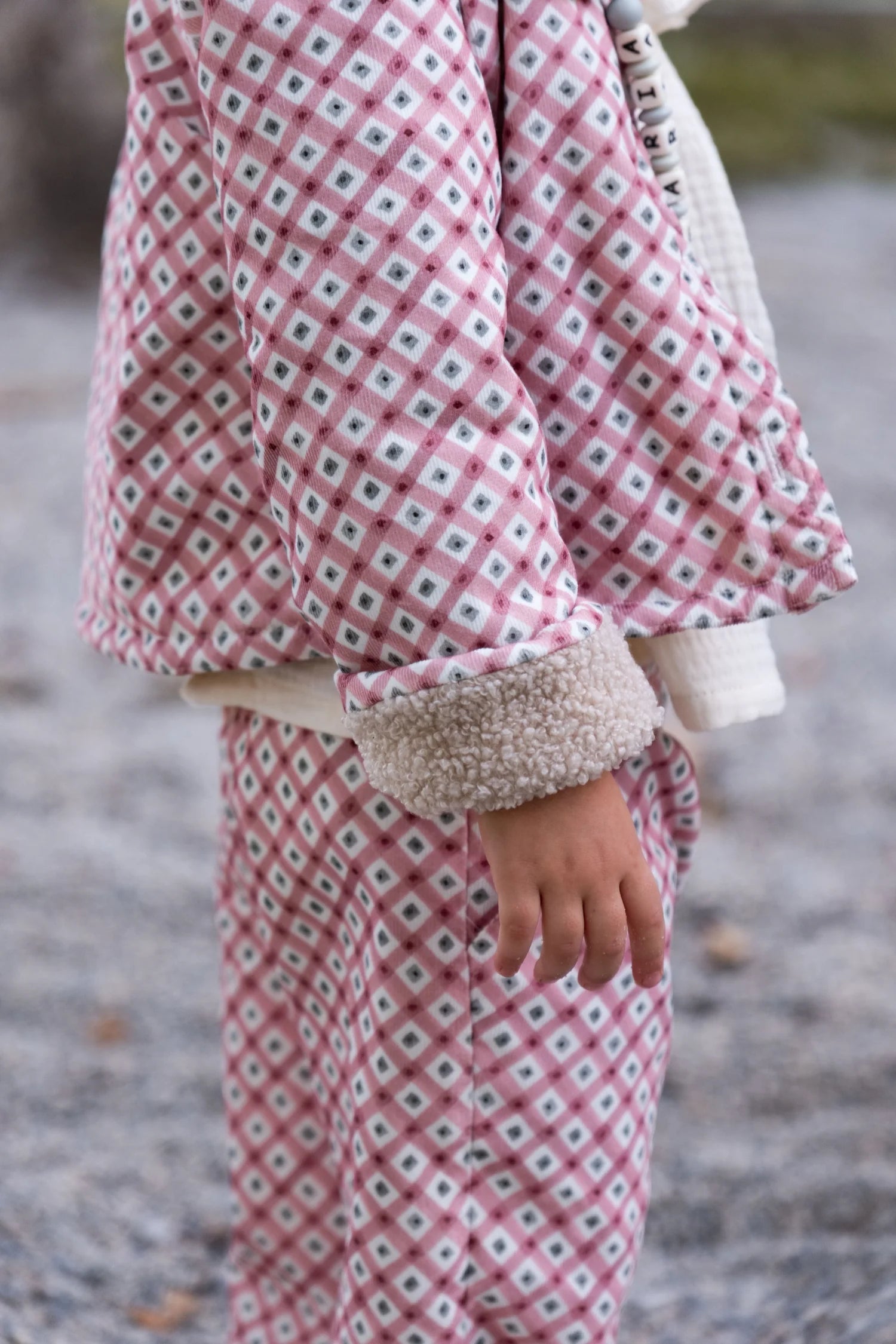 Pantalón largo cuadros rosa