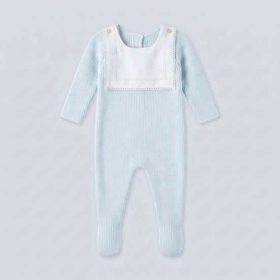 Enterizo con baberola Azul bebé - DO67