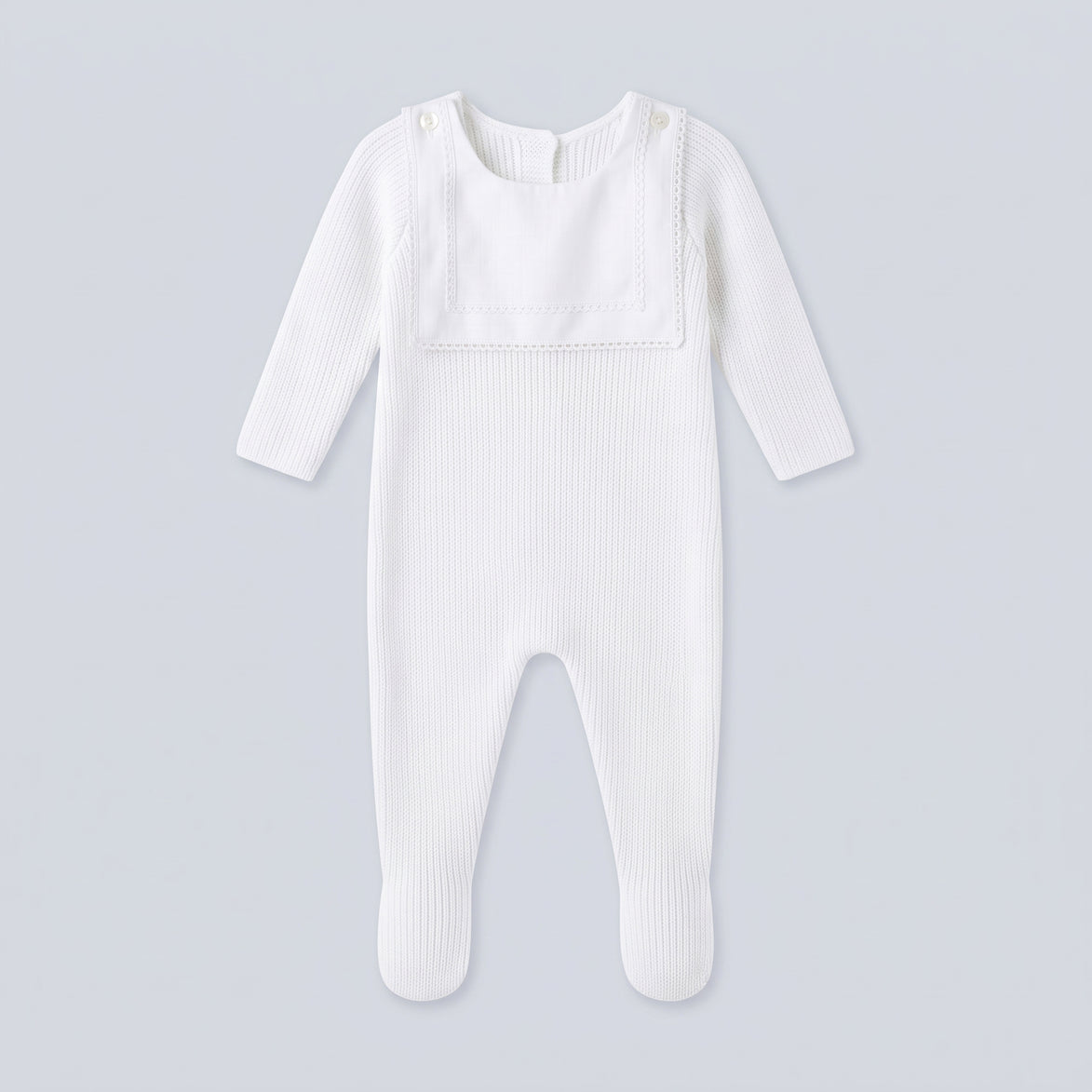Enterizo con baberola Blanco - DO67