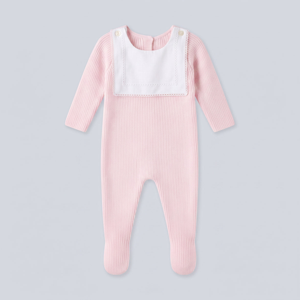 Enterizo con baberola Rosa bebé - DO67
