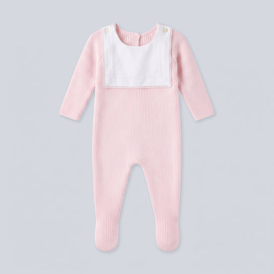 Enterizo con baberola Rosa bebé - DO67