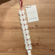 Chupetero cinta raso rosa empolvado