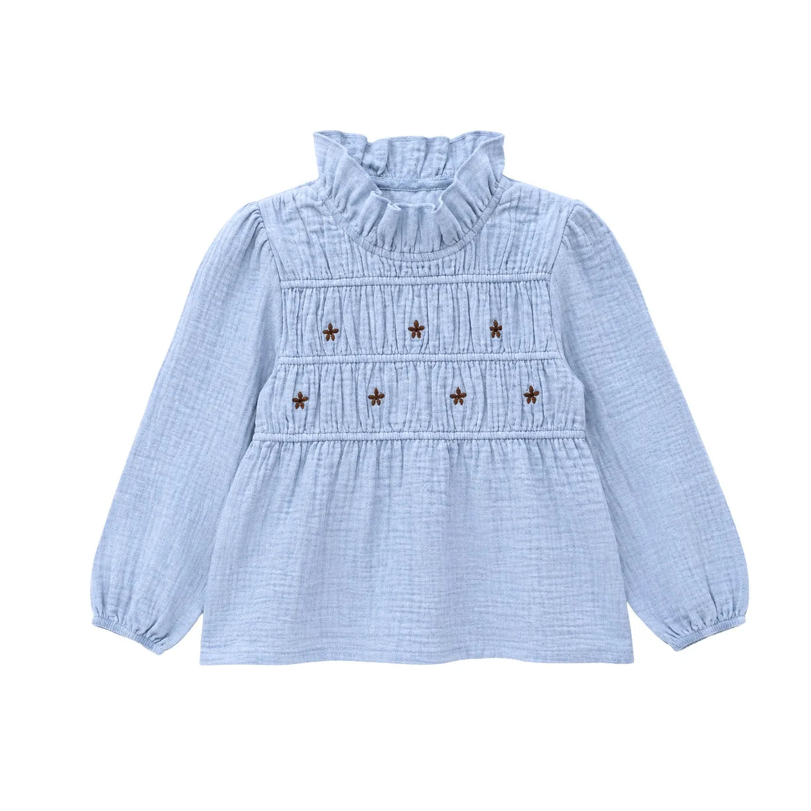 Blusa celeste melange flores