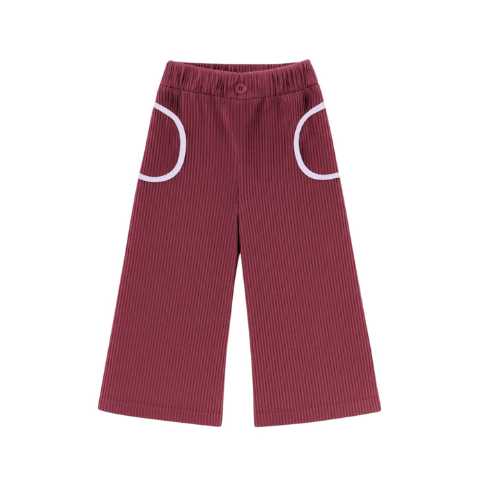Pantalón pana burdeos vivo rosa
