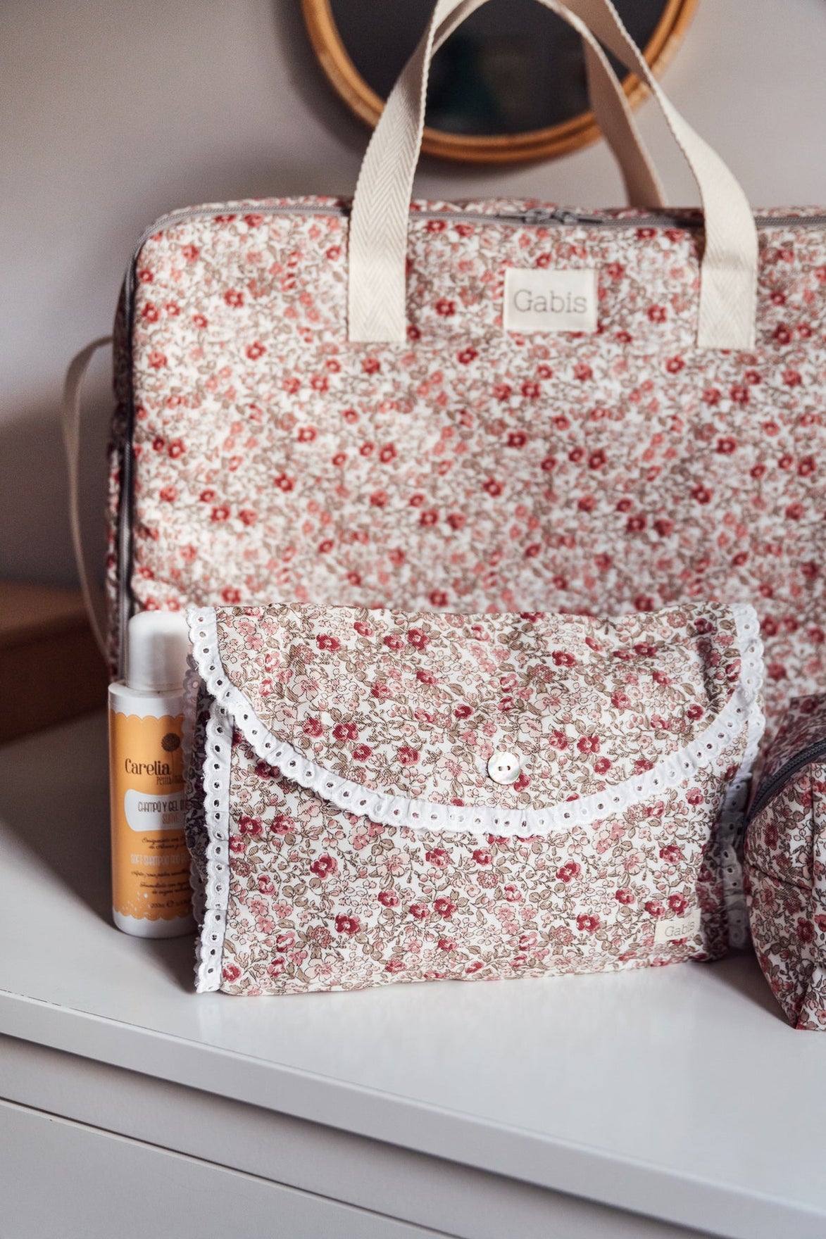 Bolsa de muda Jimena con tira bordada