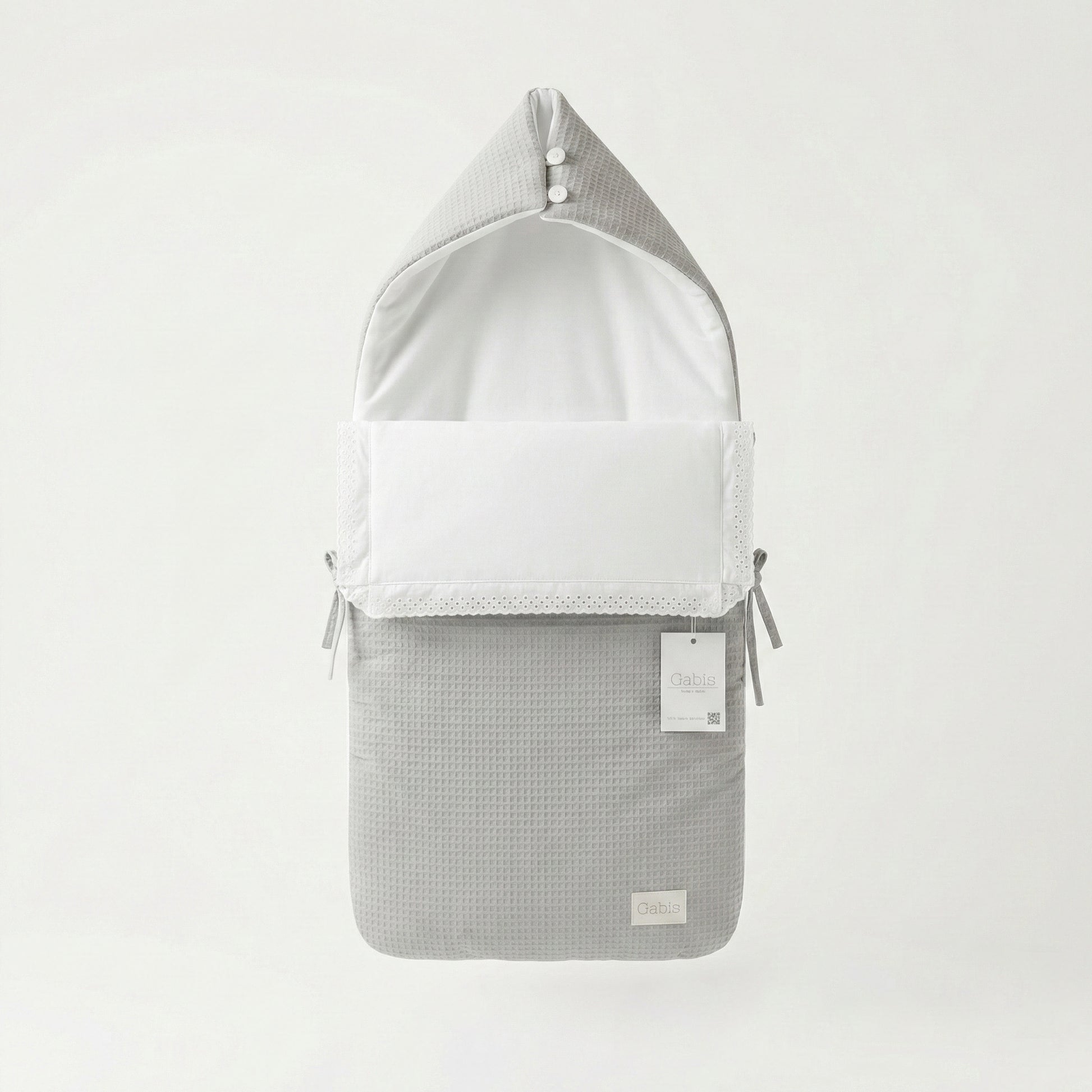 Saco capazo piqué topo con guata extraíble