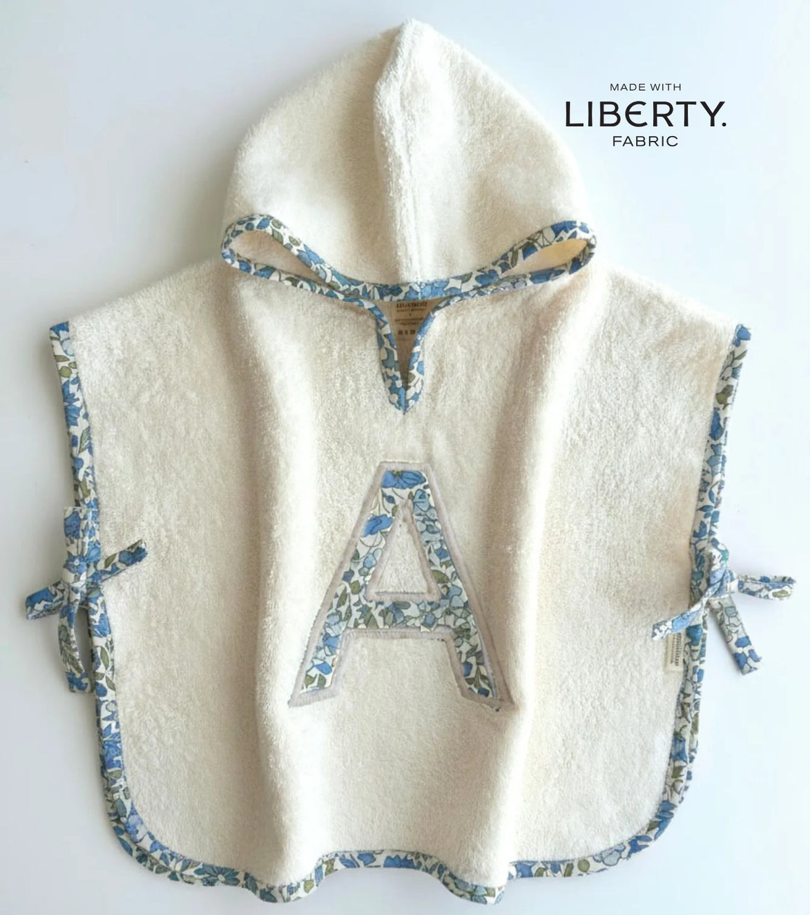 Poncho toalla Personalizado| Nomeolvides | Flores azul