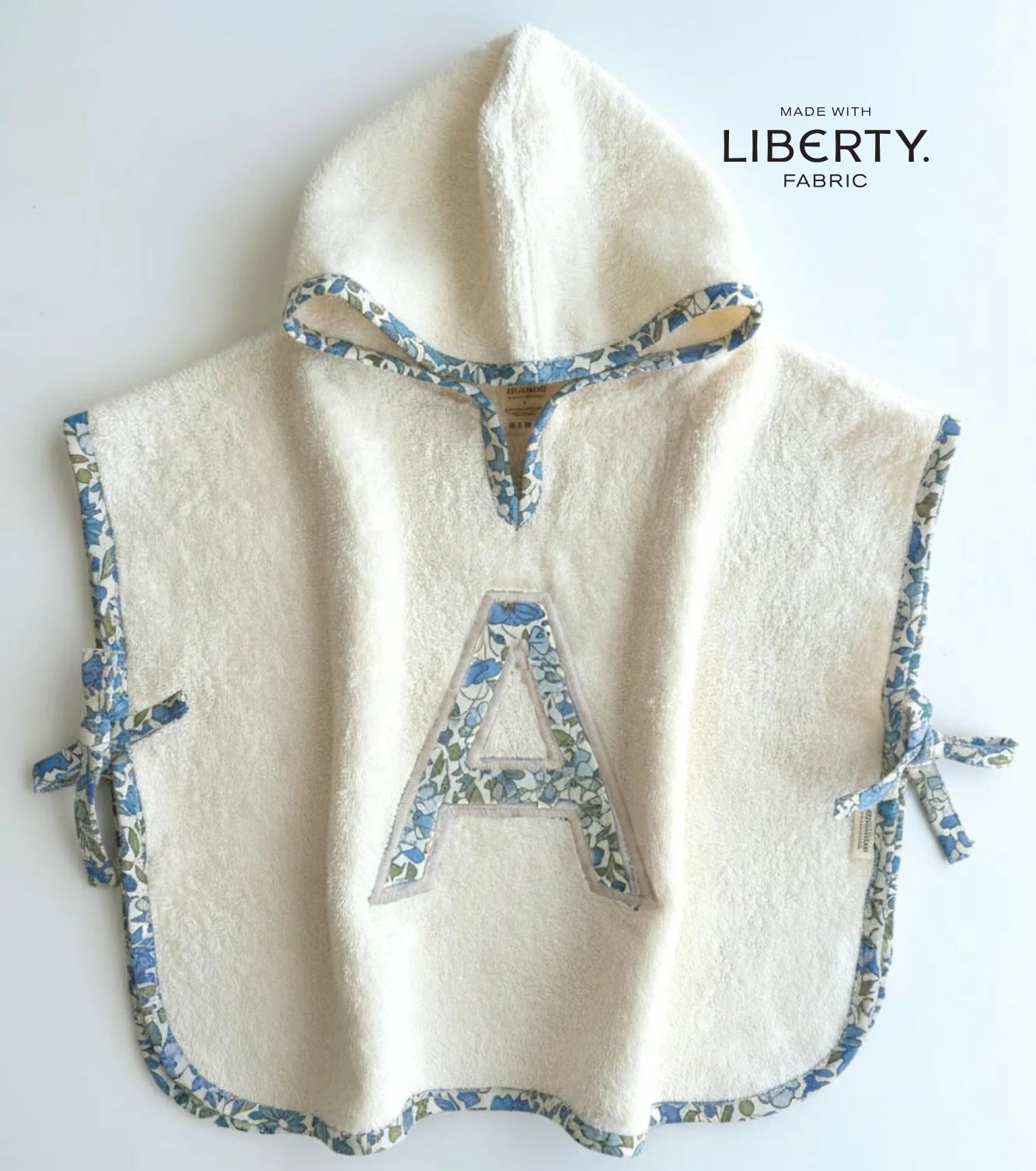 Poncho toalla Personalizado| Nomeolvides | Flores azul
