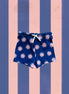Boxer lycra azul flores rosas