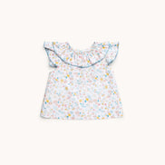 Blusa cuello fruncido Laguna flores